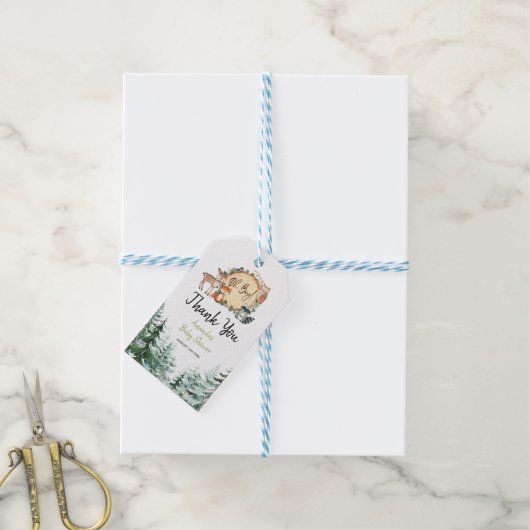 Woodland Forest Baby shower Hartelijk dank Cadeaulabel (Met Touw)