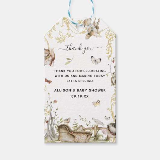 Woodland Forest | Baby shower Hartelijk dank Cadeaulabel (Voorkant)