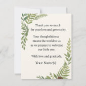 Woodland Forest Baby shower - Hartelijk dank Notitiekaartje (Achterkant)