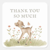 Woodland Forest Baby shower Hartelijk dank Vierkante Sticker (Voorkant)