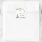 Woodland Forest Baby shower Hartelijk dank Vierkante Sticker (Tas)