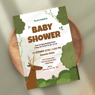 Woodland Forest Baby shower Invitation Kaart