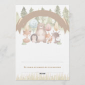 Woodland Forest Baby Shower Invite Kaart (Achterkant)