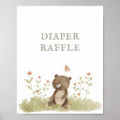 Woodland Forest Baby shower luier teken Raflle Poster (Voorkant)