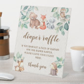 Woodland Forest baby shower luier verloting teken Reclamebord Met Voetstuk (Insitu)