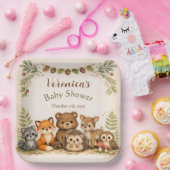 Woodland Forest Baby Shower Papieren Bordje (Feest)
