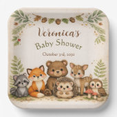 Woodland Forest Baby Shower Papieren Bordje (Voorkant)