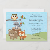 Woodland Forest Baby Shower-uitnodigingen Kaart (Voorkant)