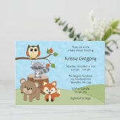 Woodland Forest Baby Shower-uitnodigingen Kaart (Staand voorkant)