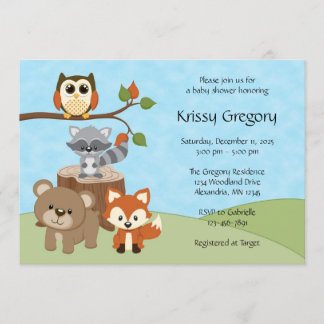 Woodland Forest Baby Shower-uitnodigingen Kaart