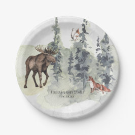 Woodland Forest | Baby shower van dieren Papieren Bordje