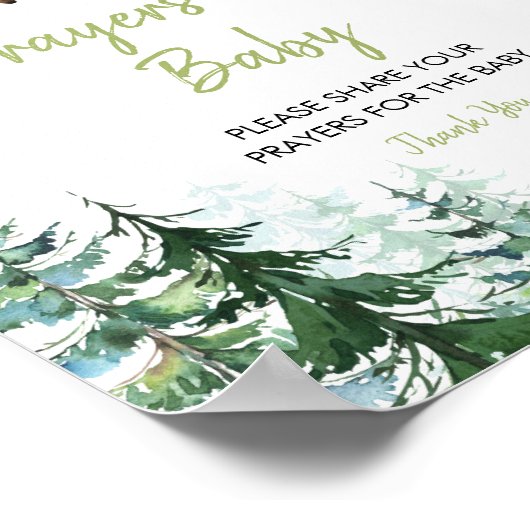 Woodland Forest Baby shower voor Baby Poster (Hoek)