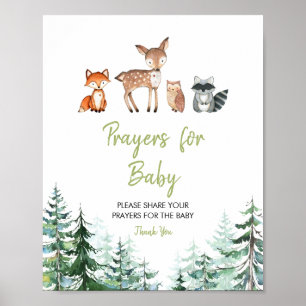 Woodland Forest Baby shower voor Baby Poster