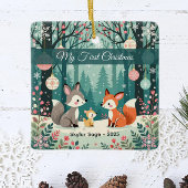 Woodland Forest Baby's eerste kerstdag Keramisch Ornament