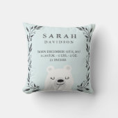 Woodland Forest Birth Stats — Beer Nursery Pillow Kussen (Voorkant)