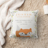 Woodland Forest Birth Stats - Fox Nursery Pillow Kussen (Deken)