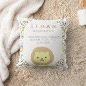 Woodland Forest Birth Stats - Lion Nursery Pillow Kussen (Deken)