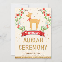 Woodland Forest bloemengoud meisje herten Aqiqah Kaart