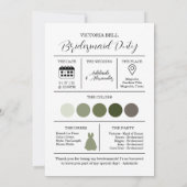 Woodland Forest Bridesmaid Informatie Kaart (Achterkant)