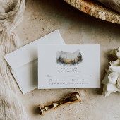 Woodland Forest Bruiloft RSVP Behuizing Kaart