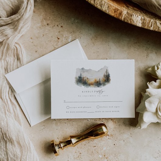 Woodland Forest Bruiloft RSVP Behuizing Kaart