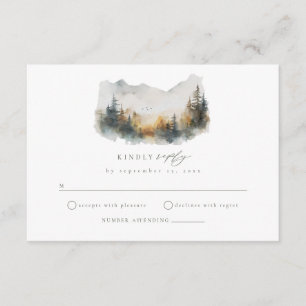 Woodland Forest Bruiloft RSVP Behuizing Kaart