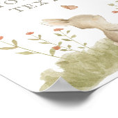 Woodland Forest Bunny Baby shower aangepaste tekst Poster (Hoek)