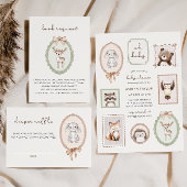 Woodland Forest Bunny Baby shower Luierkrabbel Informatiekaartje