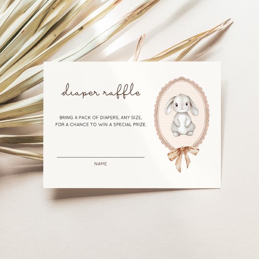 Woodland Forest Bunny Baby shower Luierkrabbel Informatiekaartje