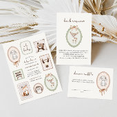 Woodland Forest Bunny Baby shower Luierkrabbel Informatiekaartje