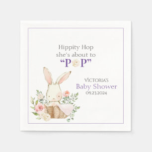Woodland Forest Bunny Rabbit Paars Floral Napkins Servet