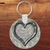 Woodland Forest Camouflage Heart Sleutelhanger (Voorkant)