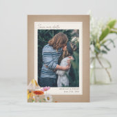 Woodland Forest Cardstock Wedding Photo Save The Date (Staand voorkant)