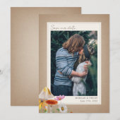 Woodland Forest Cardstock Wedding Photo Save The Date (Voorkant / Achterkant)