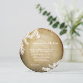 Woodland Forest Center Cut Wood Tree Trunk Bruilof Kaart (Staand voorkant)