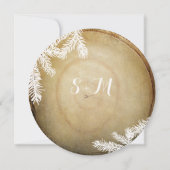 Woodland Forest Center Cut Wood Tree Trunk Bruilof Kaart (Achterkant)