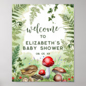 Woodland Forest Champignons Varen Script Welkom Poster (Voorkant)