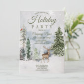 Woodland Forest Corporate Holiday Kerstparty Kaart (Staand voorkant)