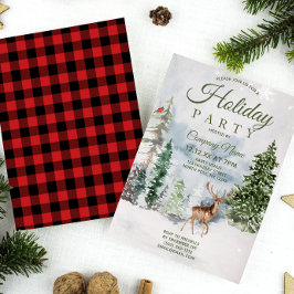 Woodland Forest Corporate Holiday Kerstparty Kaart