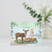 Woodland Forest Creatures Flat Dank u kaart (Staand voorkant)