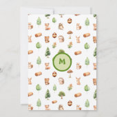 Woodland Forest Creatures rustiek Baby shower Kaart (Achterkant)