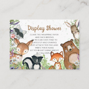 Woodland Forest Creatures Unwrapped Display Douche Informatiekaartje