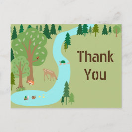 Woodland Forest Critters Verjaardag Bedankt Briefkaart
