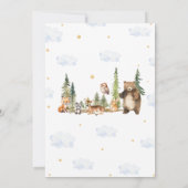 Woodland Forest Cute Animals Baby shower Kaart (Achterkant)