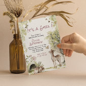 Woodland Forest Cute Deer Animals Girl Baby Shower Kaart