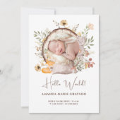 Woodland Forest dank u foto geboorte aankondiging (Voorkant)