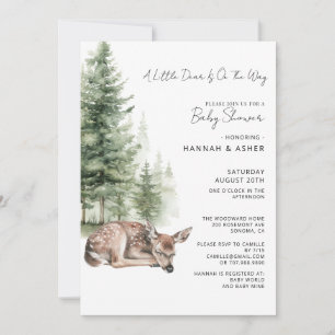 Woodland Forest Deer Baby shower Kaart