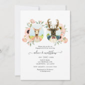 Woodland Forest Deer Boho Funny Engagement Party Kaart (Voorkant)