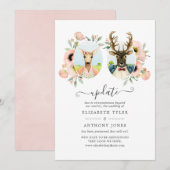 Woodland Forest Deer Boho Funny Wedding Update Kaart (Voorkant / Achterkant)
