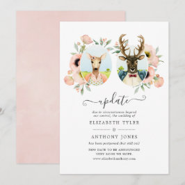 Woodland Forest Deer Boho Funny Wedding Update Kaart